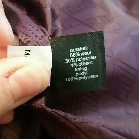 Purple plaid wool cape with faux pockets - Picture 8 of 8